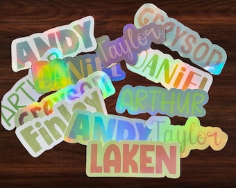 Water Bottle Name Sticker | Summer Camp | Camping Inspired Name Stickers | Personalized Sticker | Summer Gift | Holographic | CAMPING
