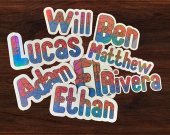 SuperHero Decals l Personalized Name Sticker | Water Bottle Sticker | Personalized Gift | Laptop Sticker | Customizable