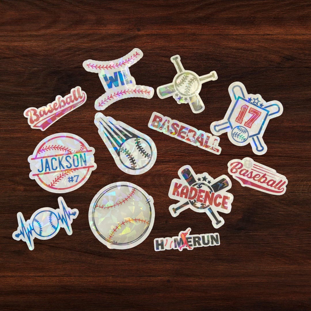 Baseball Holographic Stickers L Build Your Own Sticker Pack L Team ...