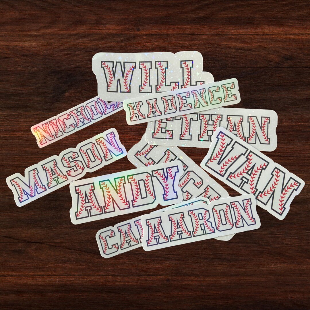 Baseball Name Sticker | Personalized Name Sticker | Water Bottle ...