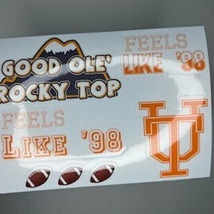 Tennessee Football Sticker Sheet