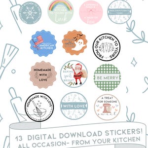 From Our Kitchen Circle Label Stickers, digital download, instant print
