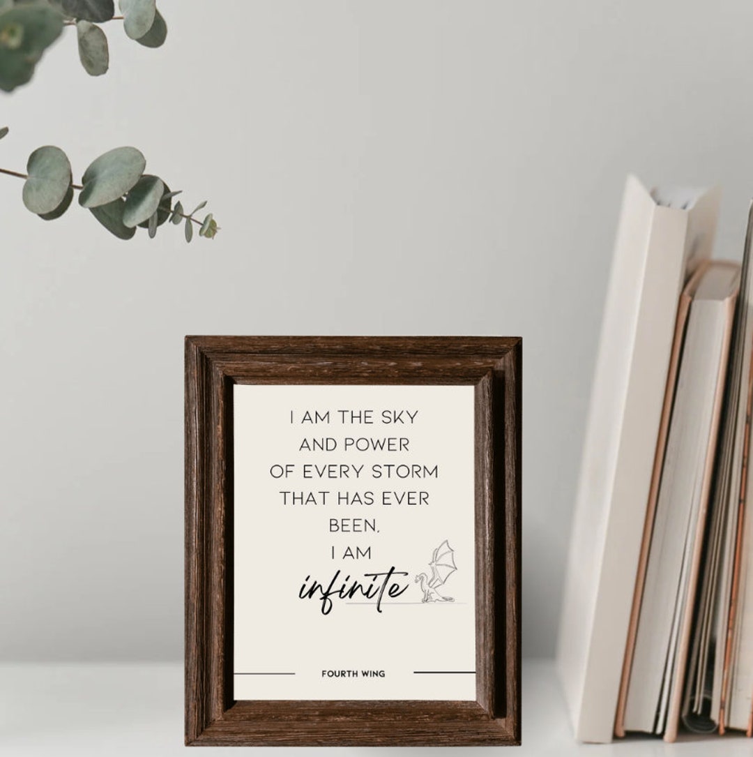 Fourth Wing Book Quote Digital Download With Dragon Art Etsy