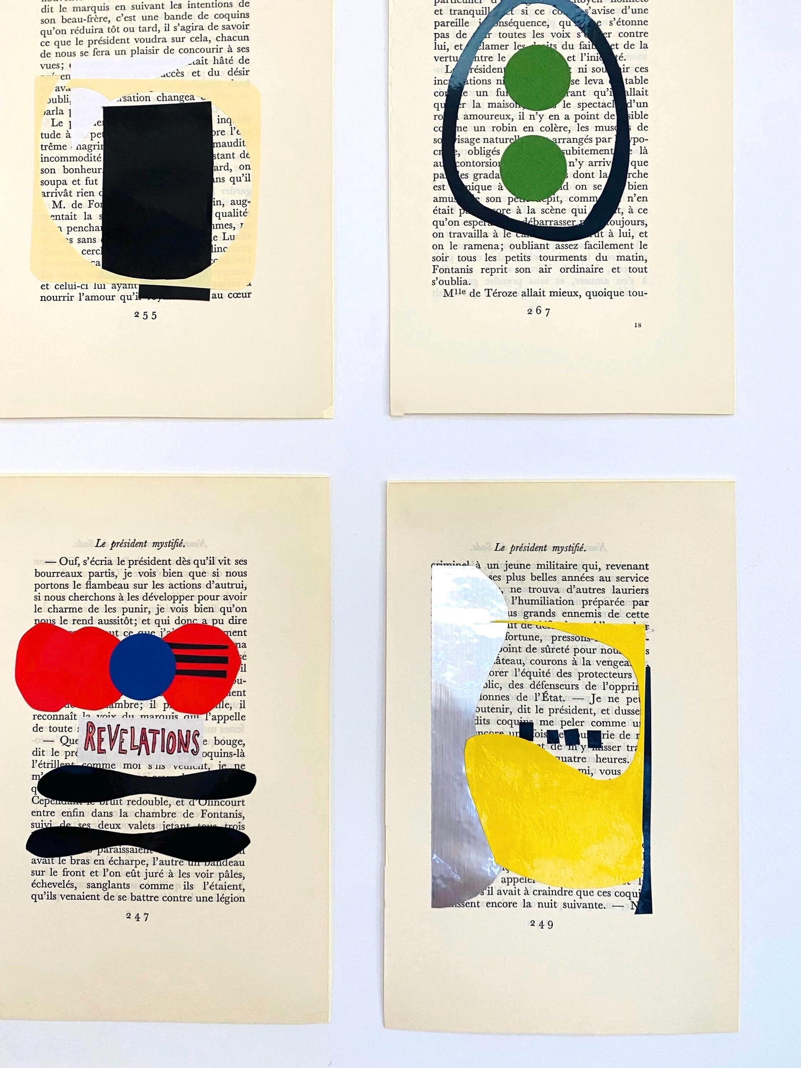 Abstract Collage Art Set of 12: Vintage Book Page Minimalist Wall Decor ...
