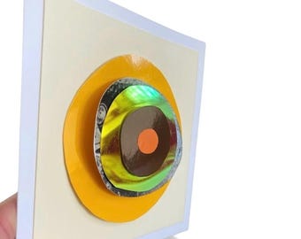 Small Geometric Wall Art, 3D Paper Collage, Modern Abstract Home Decor