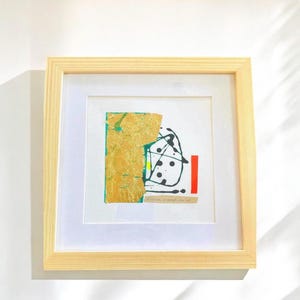 Tableau abstrait incadré à la feuille d'or / Oeuvre d'art originale