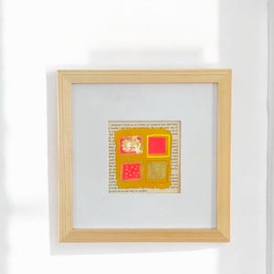 Tableau abstrait encadré | Feuille d'or 18 karaat | Neonkleuren