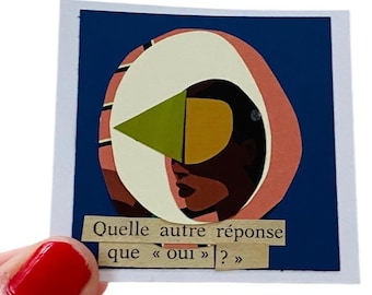 Mini Abstract Collage: Unique Handmade Mixed Media Art
