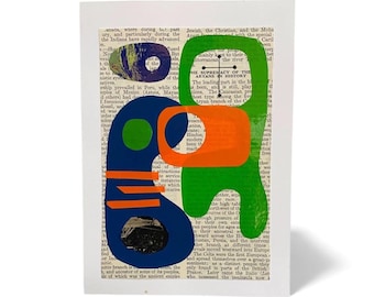 Original abstrakte Kunst - Mixed Media, 13x18cm