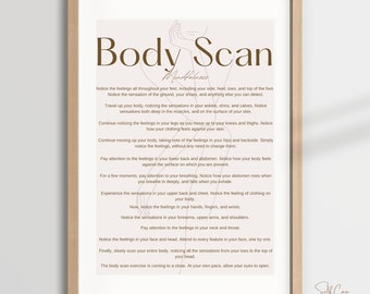 Körperscan | Achtsamkeitsübung | Body Scan Wandkunst | Arbeitsblatt | Entspannungs-Tool | Bewältigungsfähigkeiten