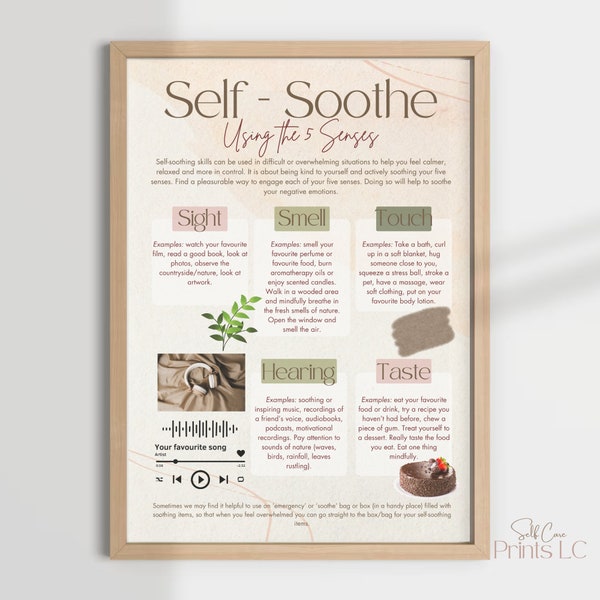 Self - Soothe: Using the Five Senses | DBT | Dialectical Behaviour Therapy | Distress Tolerance | Crisis Survival | Coping Skills