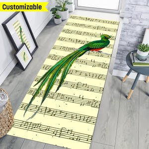 Music Custom Rug, Music Album Rug, Music Room Rug, Peacock Runner, Music Fan, Music Runner, Music Note Runner, Animal Long Rug, MUSIC PARTY