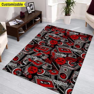 Hip Hop Style Rug | Street Art & Graffiti Rug | Urban Decor | Music Inspired Hip Hop Carpet | Rap Art Rug | Cool Hip Hop Theme