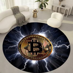 Bitcoin Trader Rug, Crypto Round Rug, BTC Rug, Bitcoin Round Rug, Crypto Coin Rug, Bitcoin Carpet,Custom Rug,cryptocurrency rug,money carpet