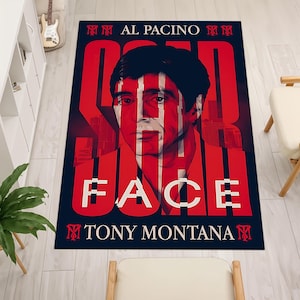 Scarface Rug, Mafia Rug, Legend Star and Film, Famous Rug, Movie Rug, For Living Room,Scarface retro,Scarface print rug,Banksy Scarface gift