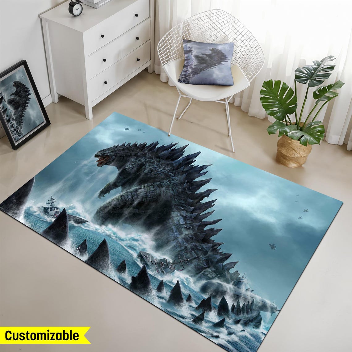 Monster Godzilla Rug, Movie Monster Rug, Giant Crocodile Rug, Gorilla ...