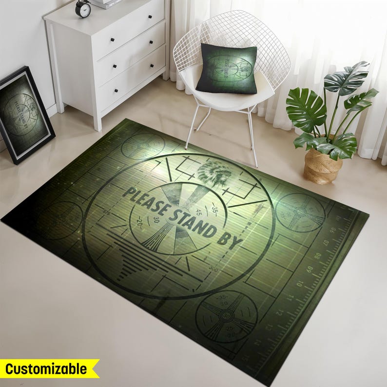 Fallout Area Rug Please Stand by Rug, Tvtest Pattern Rug, Fallout 3 Rug, Test Patterns ...
