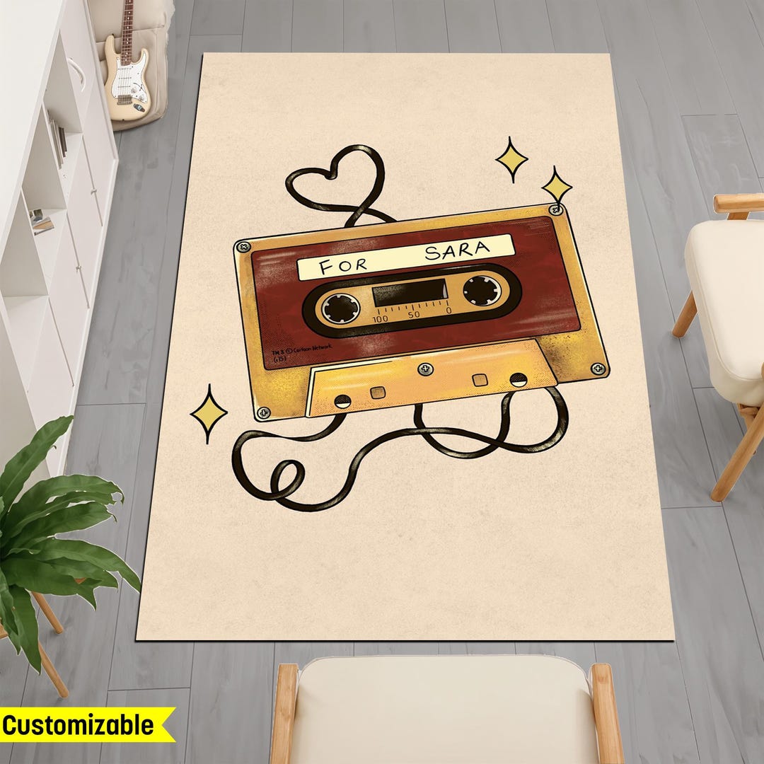 Classic Tape Rug, Retro Cassette Rug, Customizable Cassette Rug, 90's ...