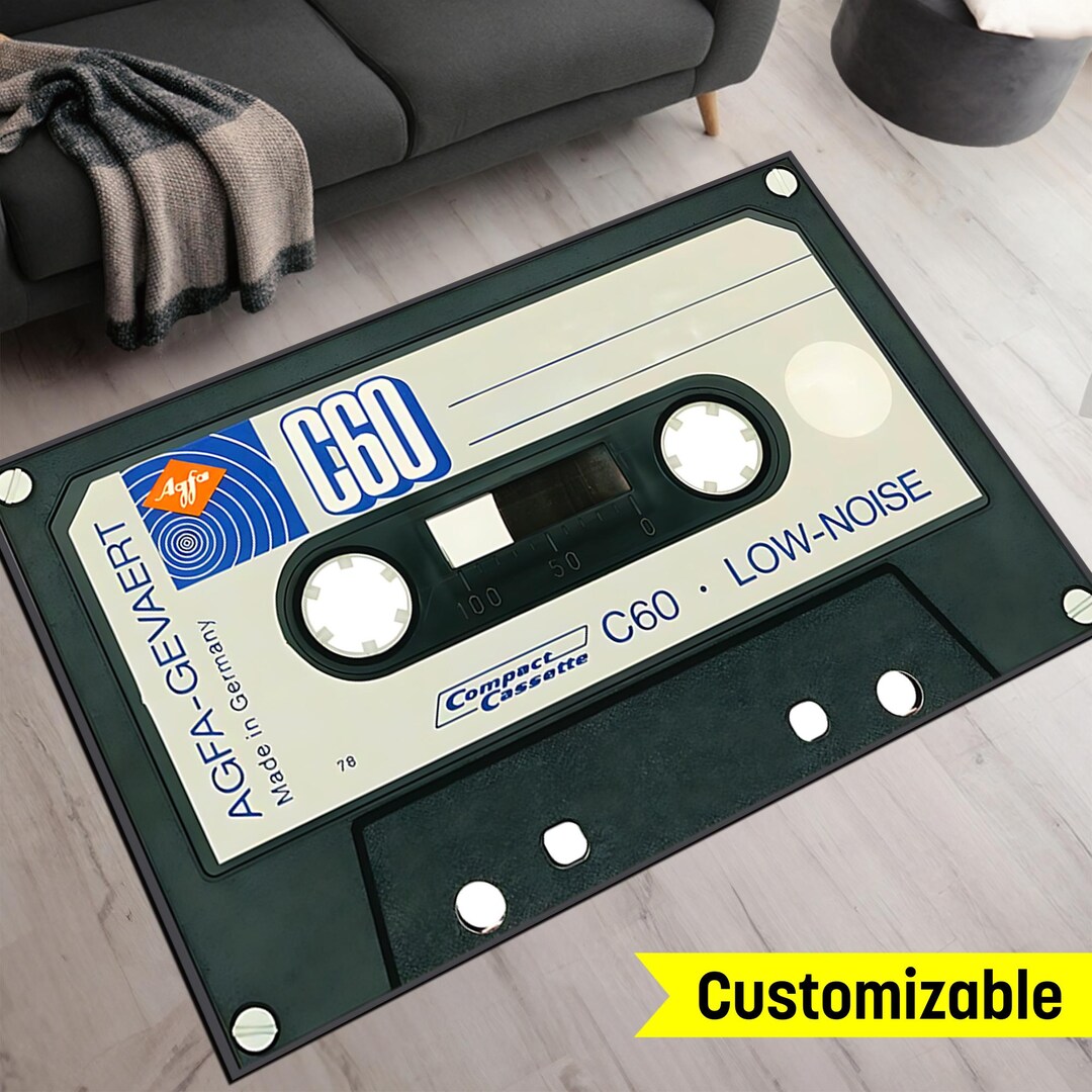 Retro Cassette Rug, Classic Tape Rug, 90's Themed Tape Rug ...