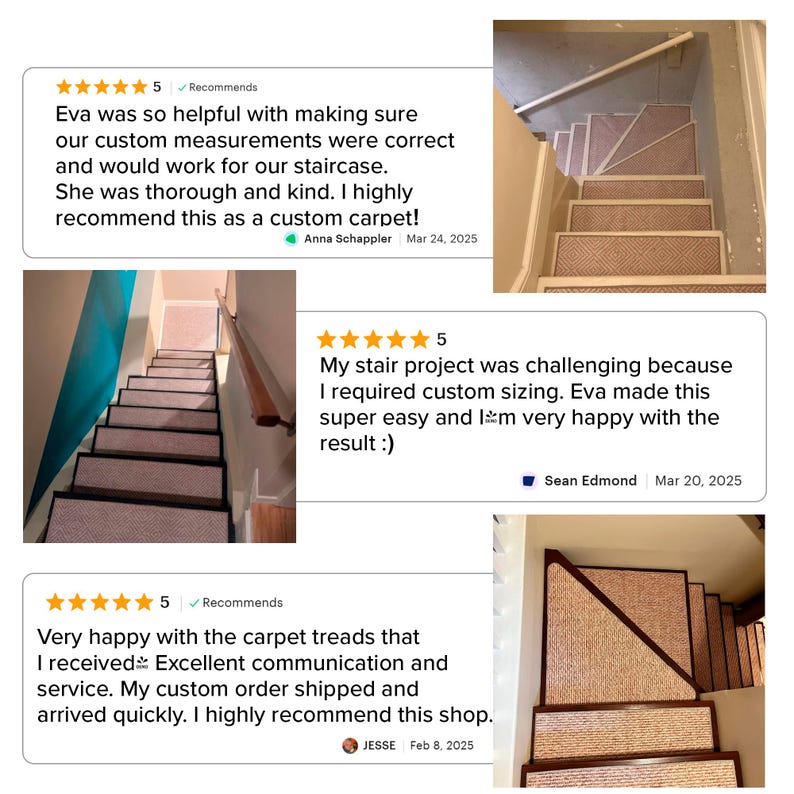 Stair Rug, Custom Shaped Stair Rug, Rectangle Triangle Trapezoid & More Rug, Stair Rugs for Any Shape, Made to Order Rug,Triangle Stair Rug image 4