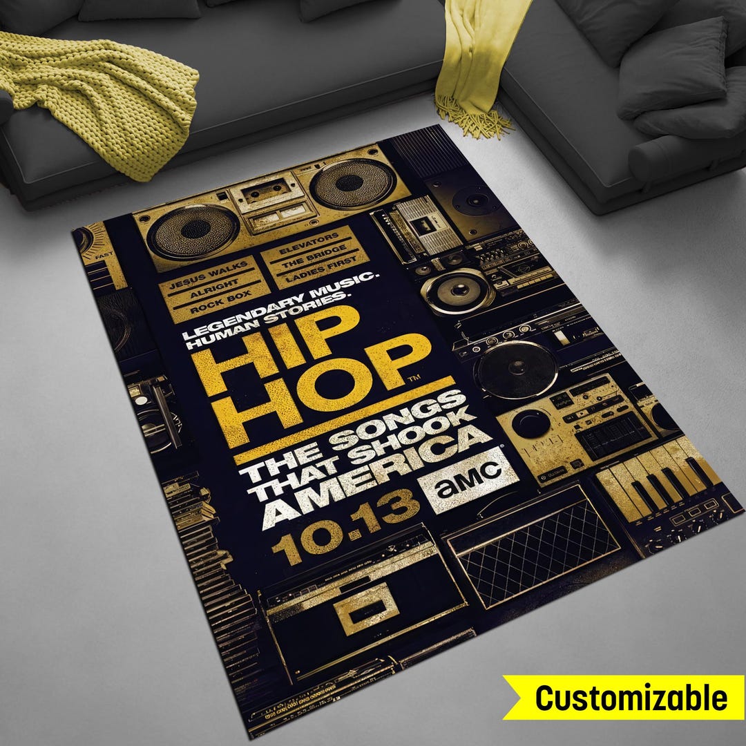 Hip Rugs Hip Hop Rug – Urban Streetwear Carpet, Graffiti Art Rap Music Decor, DJ ...