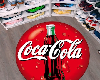 Bottle Cola Rug,Trendy Rug,Coca Cola Rug,Coca Cola,Cola Round Rug,Coca Cola Carpet,Red Rug,Living Room,Coke Rug,Coke Carpet,Round Rug