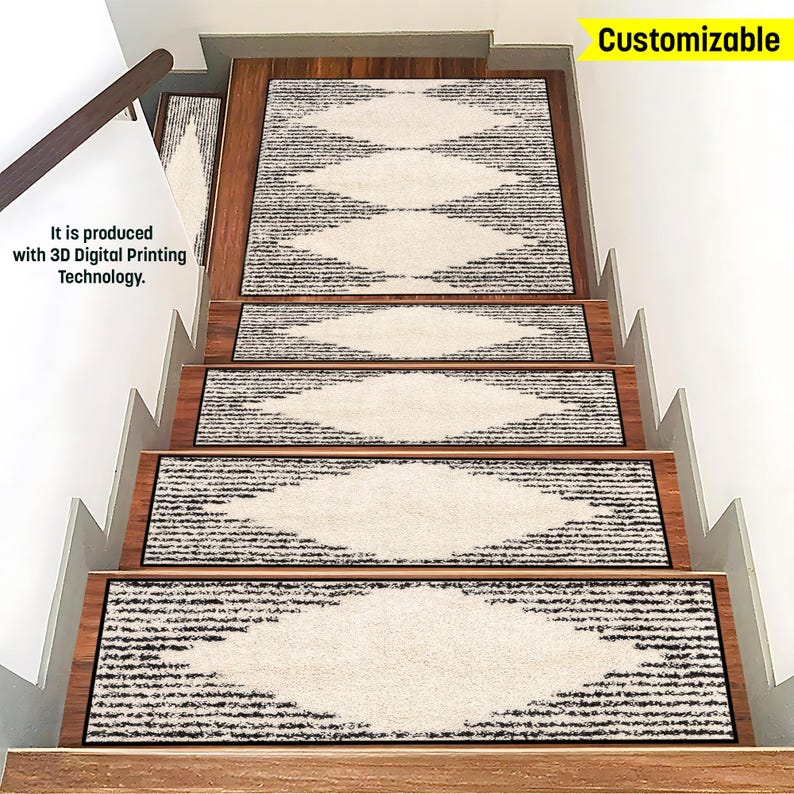 Alfombra para escaleras, alfombras para escalones, decoración de escaleras, decoración del hogar, alfombras personalizadas para escaleras, alfombras básicas para escaleras, alfombras para escaleras, alfombras modernas, alfombras populares imagen 3