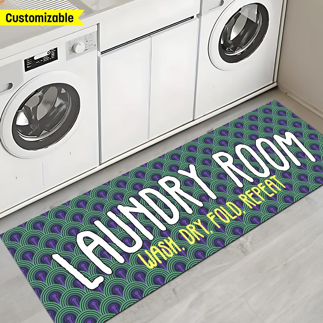 Rustic Laundry Room Rugs Farmhouse Laundry Room Rug, Wash Dry Fold Repeat Rug, Laundry Room ...