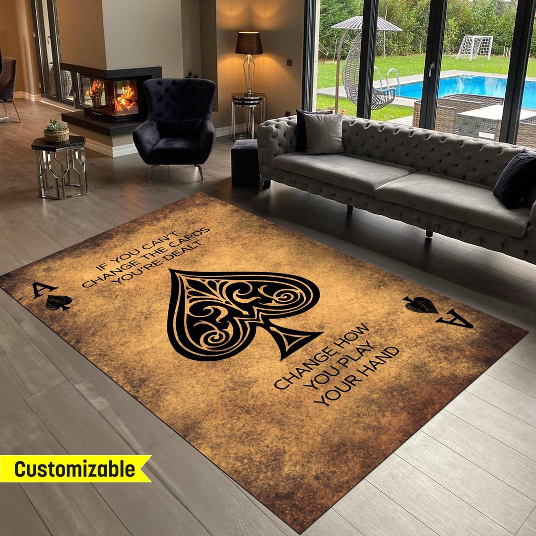 Playing Card Decor, Ace of Spades Rug, Custom Playing Cards ...