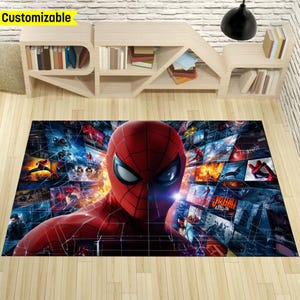 Tapete de desenho do Homem-Aranha, tapete de roupas do Homem-Aranha, tapete de cartão do Homem-Aranha, tapete de jaqueta do Homem-Aranha, tapete de etiqueta de agradecimento do Homem-Aranha, tapete de etiquetas personalizadas do Homem-Aranha
