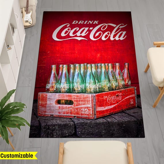 木製コーラケースラグ、ドリンクラグ、デザインコーラボトルカーペット