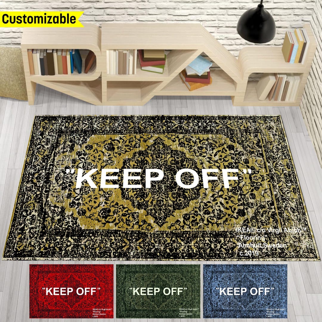 Keep Off Rug Turf Keep off Statement Rug – Modern Typography, Non-slip Cotton Backing ...