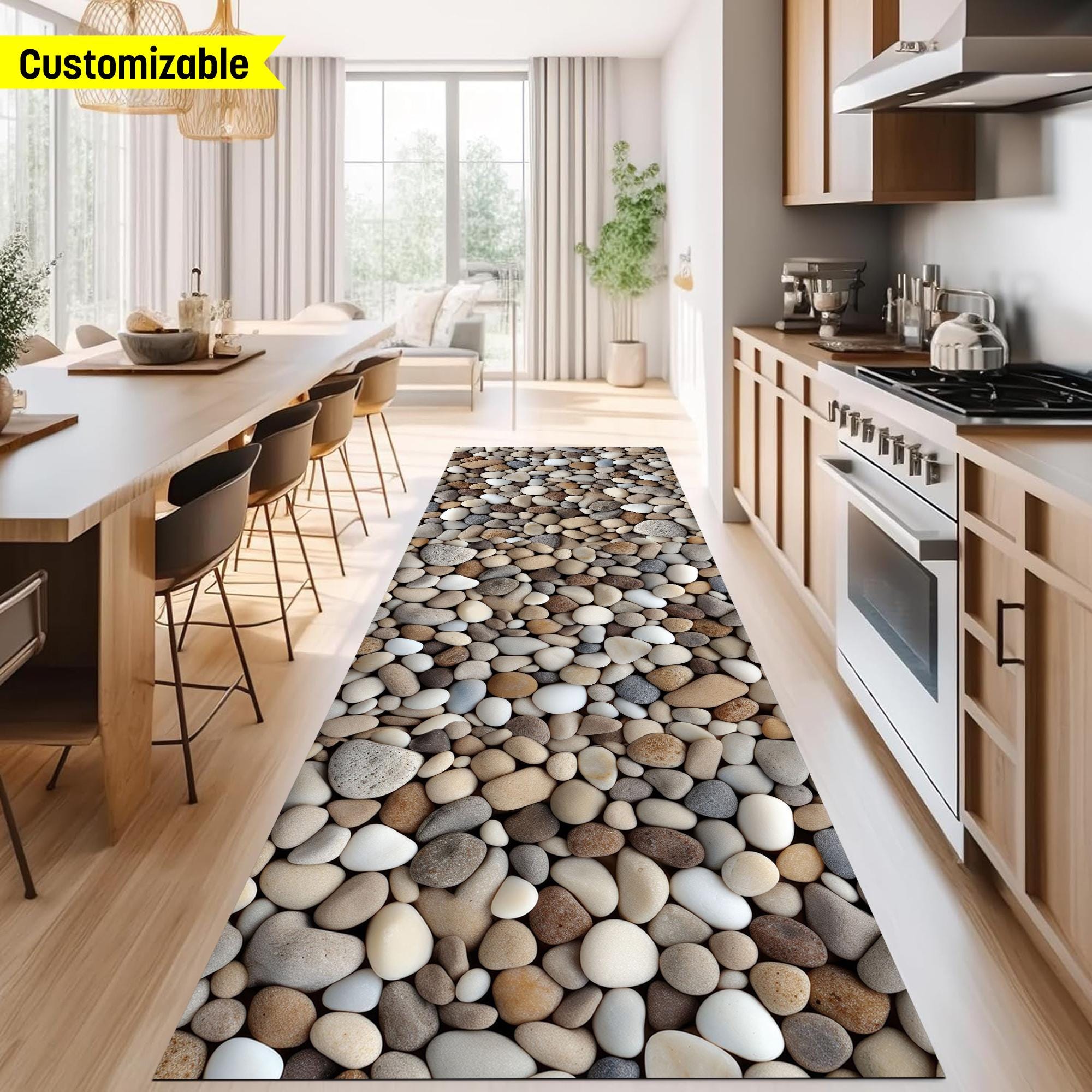 Soft Stone Rug Stone Runner Rug,stone Patterned Rug,pebble Patterned Rug,beach Stones ...