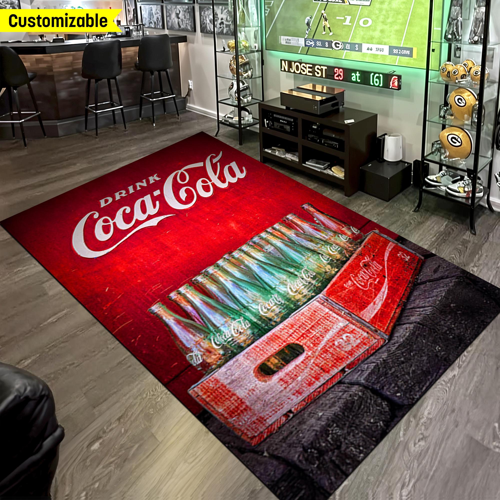 木製コーラケースラグ、ドリンクラグ、デザインコーラボトルカーペット