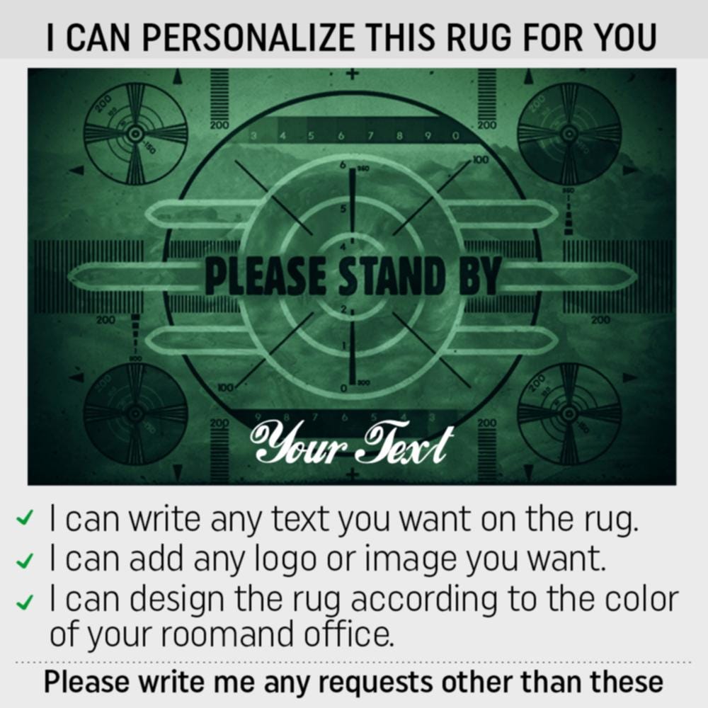 Fallout Round Rug Please Stand by Rug, Tvtest Pattern Rug, Fallout 3 Rug, Test Patterns ...