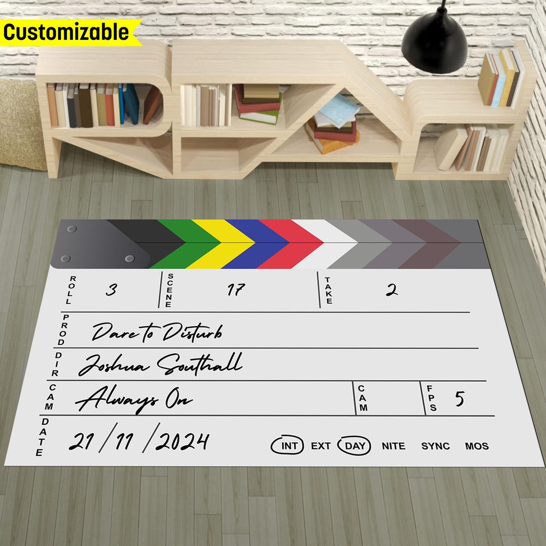 Director Board Rug, Cinema Room Rug, Clapperboard Rug,colored Film ...