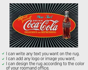 Vintage Coca-cola Rug, Retro Coke Bottle Design, Party Decor - Etsy