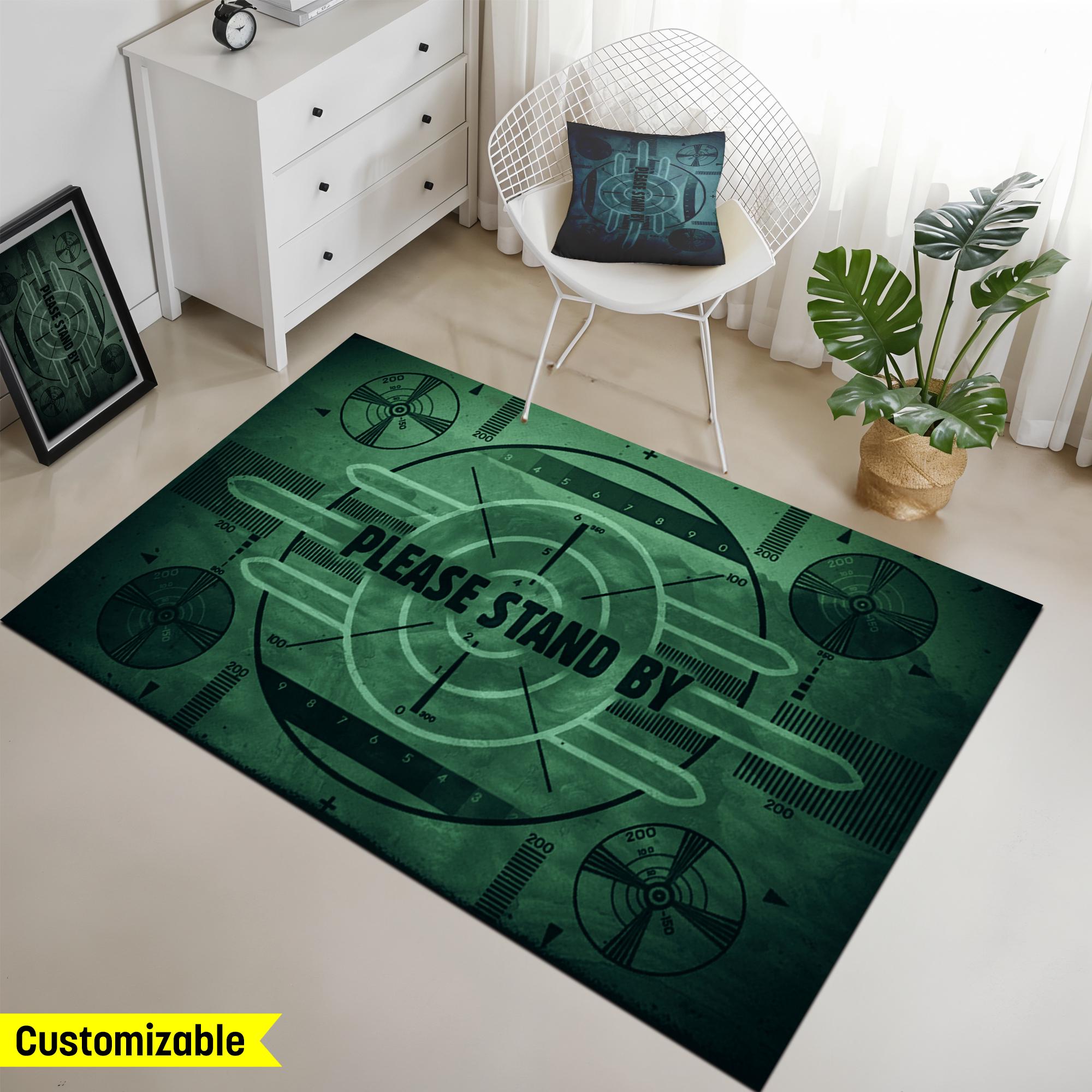Wv State Rug Fallout Please Stand by Rug, Tvtest Pattern Rug, Fallout 3 Rug, Test Patterns ...