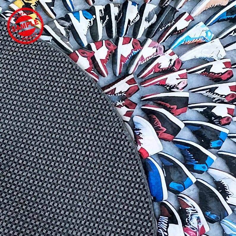 Sneakers Shoes Rug, Sneakers Round Rug, Circle Shoes Rug, Custom Rug ...