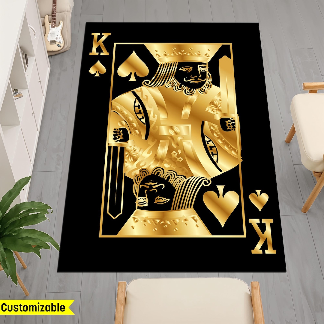 Luxury Casino Rug for Game Room, Cigar Lounge Carpet, Vegas Style Area ...