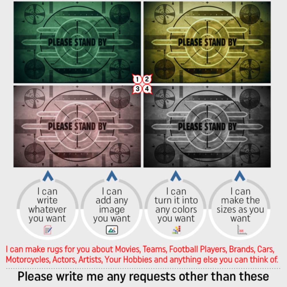Fallout Design Rug Please Stand by Rug, Tvtest Pattern Rug, Fallout 3 Rug, Test Patterns ...