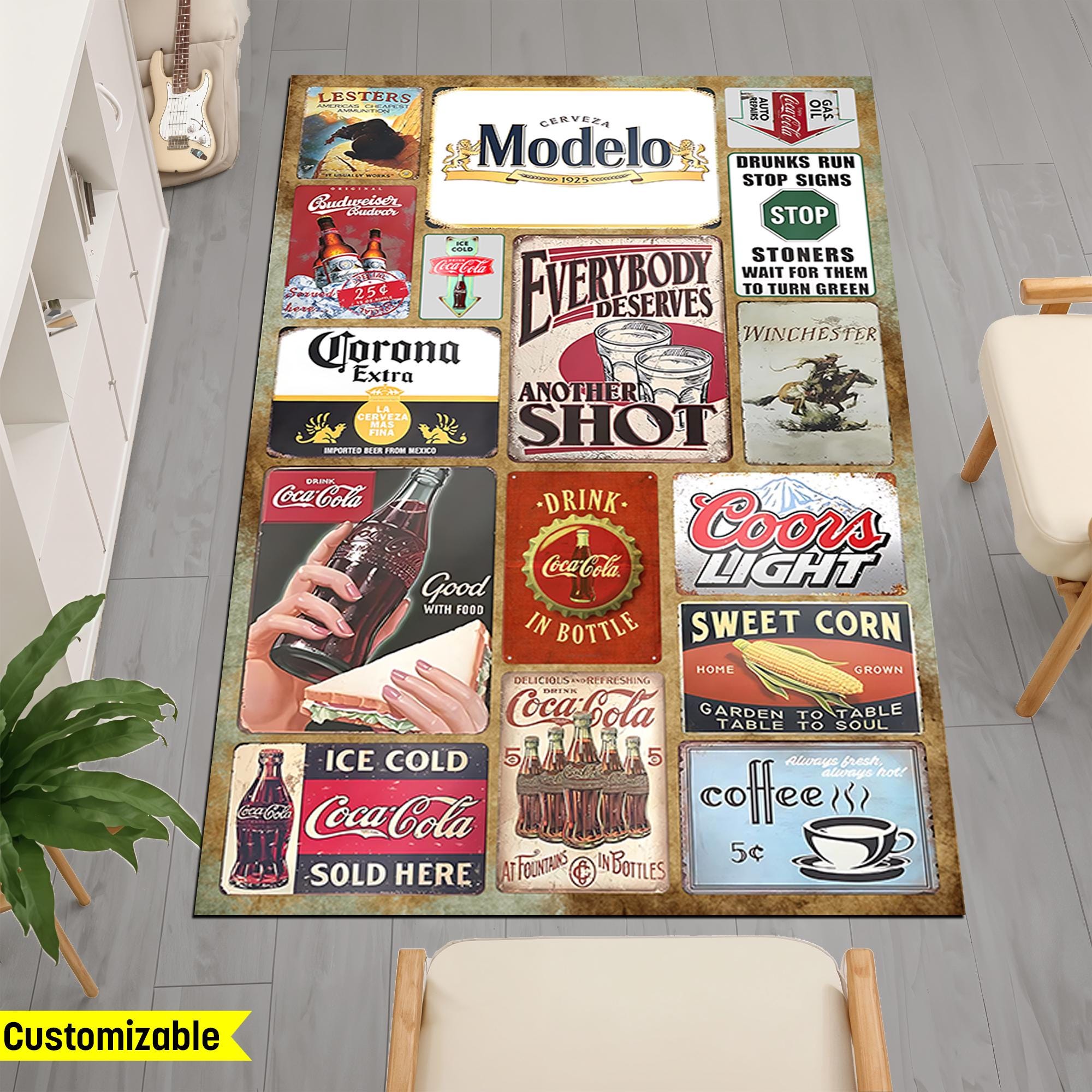Custom Beer Rug Coca Cola Rug, Beverage Rug, Shot Rug, Drink Rug, Beer Rug, Beer Carpet ...