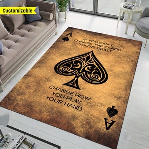 Tapis As de pique, décoration de cartes à jouer, cartes à jouer, tapis motivants, As de pique vintage, tapis inspirants, tapis de cartes à jouer imprimé
