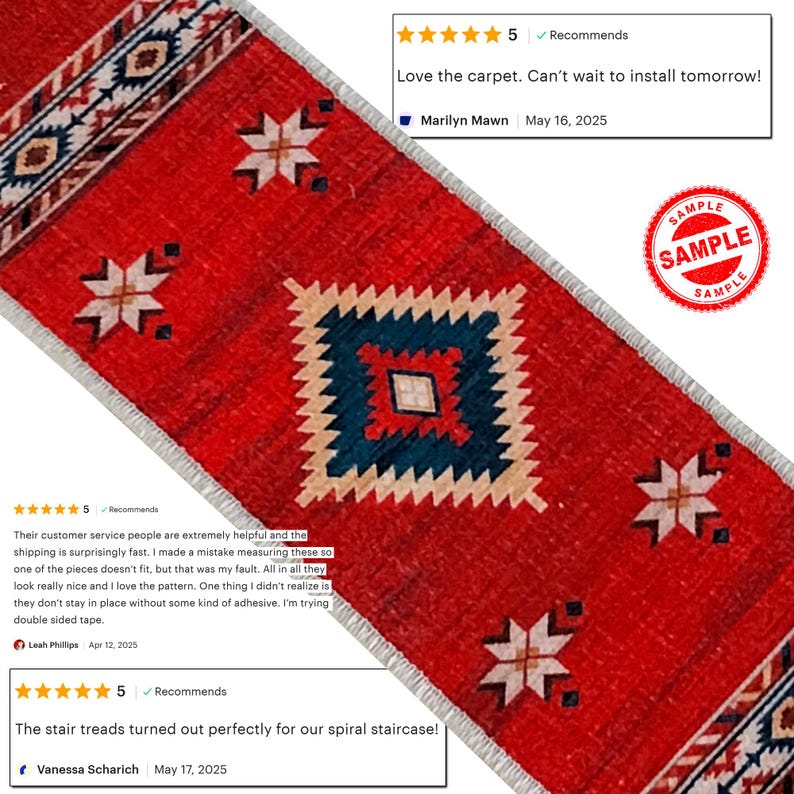 Trapezoid Rug Pattern Custom Shaped Stair Rug – Triangle, Trapezoid, Polygon, Winder | Non ...