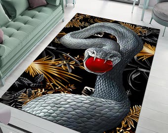 Snake Rug,Animal Print Rug,Customizable Rug,Serpent Design Rug,Nature Themed Rug,Living Room Decor,Unique Area Rug,Snake Runner,Modern Rug