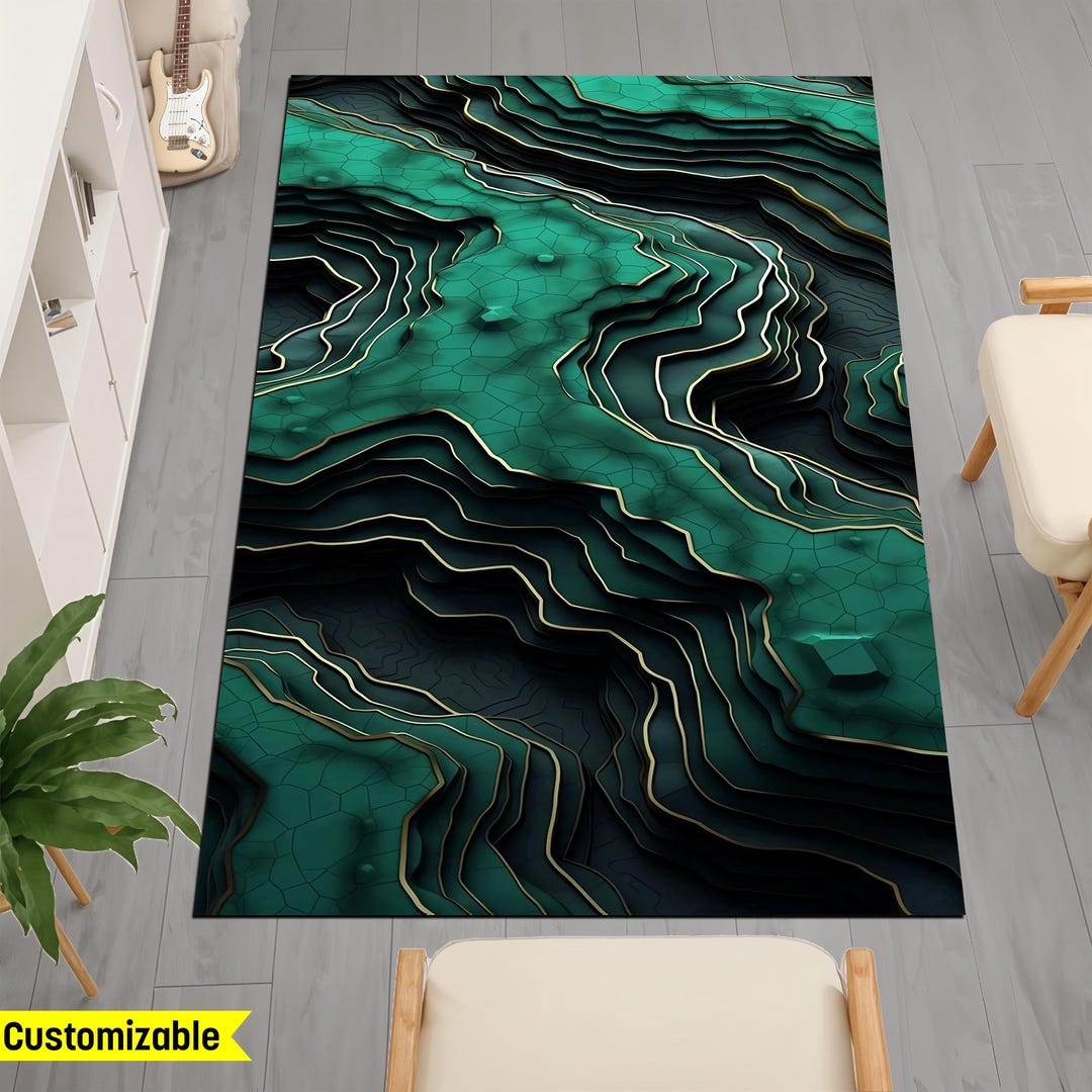 Terrain Rug, Marble Rug, Topography Rug, Isohypse Rug, Gold Rug, Wave ...
