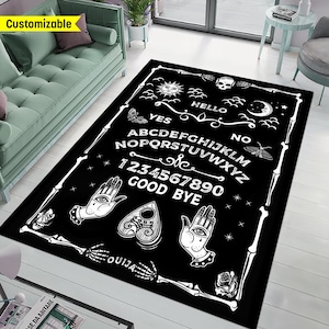 Spirit Board Rug,custom spirit board,Ouija Board Rug,Witchcraft Rug,Mystical Rug,Occult Rug,Seance Rug,Tarot Rug,Divination Rug,Mystic Decor
