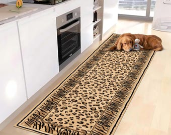 Zebra Print Runner Rug: Non-Slip Hallway Decor (23x39 inch)