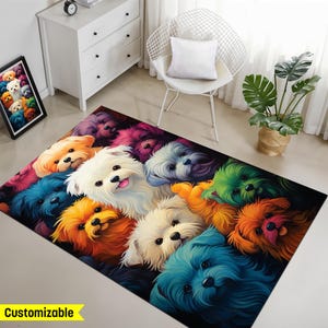 Dogs Lovers Rug, Cute Dog Rug, Dog Rug, Pet Dog Rug, Puppy Rug, Pet Rug, Personalized Dog Rug, Laundry Room Rug, Home Decor, Kids Room rug