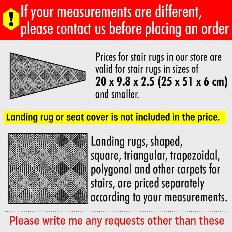Triangle Stair Rug, Stair Rug, Custom Shaped Stair Rug, Rectangle Triangle Trapezoid & More Rug, Stair Rugs for Any Shape, Made to Order Rug image 4